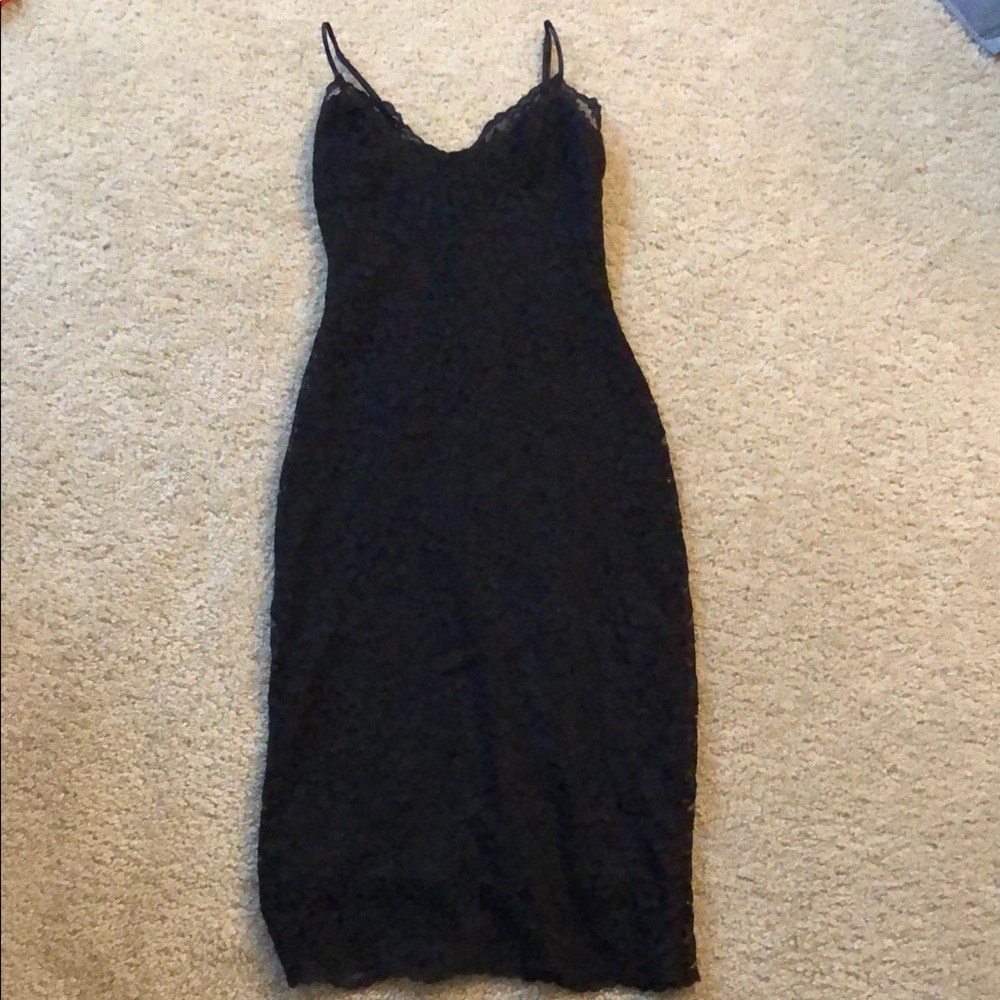 Express Elegant Midi Black Lace Dress Size Xs